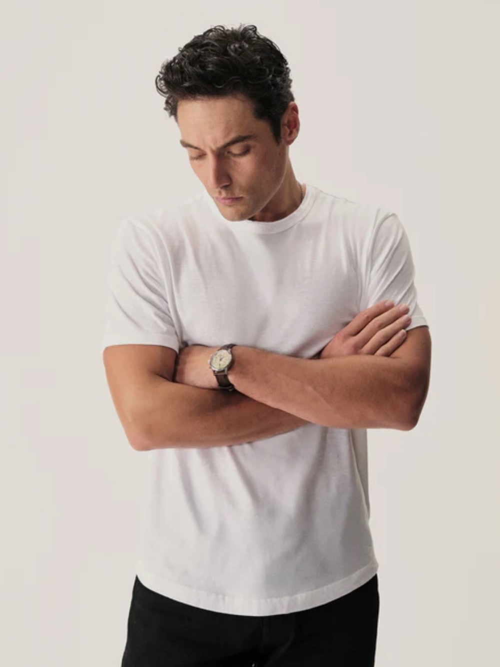 Buck Mason white slub curved hem tee size SM new men’s